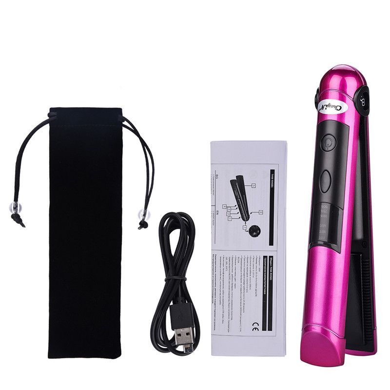 Portable Wireless Charging Electric Hair Straightener Curling Iron USB PSE/FCC/CE_voghion.com