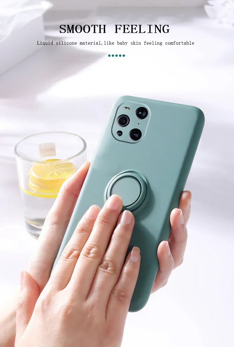 Custodia originale in silicone liquido con anello di supporto per Reno 13/12/11 Pro/F OPPO A80 A60 A40/M A79 A98 A78/58/38/18/96/76/36 4/5G Cover_voghion.com