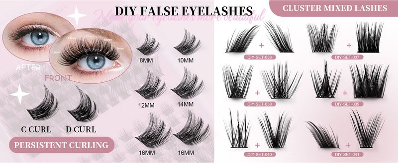Cross border hot selling natural thick segmented false eyelashes set large capacity European and American curling oblique flying single cluster eyelashes wholesale_voghion.com