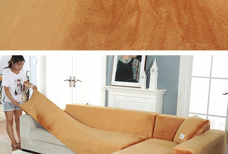 Funda de sofá de felpa de color sólido grueso y textil para el hogar, elástica, antideslizante, de alta gama, nórdica, sencilla_voghion.com