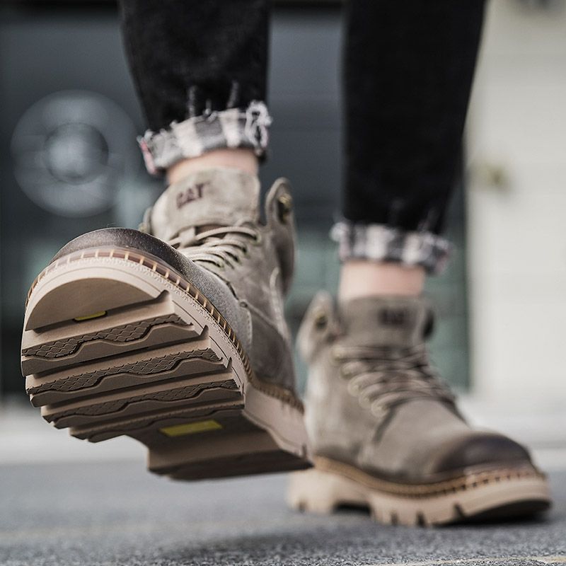 Neu Leder Frühling herren Schuhe High-top herren Erhöhung Werkzeug Martin Stiefel_voghion.com