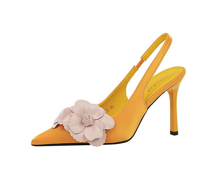 Elegante High Heels mit floralem Muster und spitzer Spitze und offenem Riemen auf der Rückseite – Damenschuhe für Bankette und besondere Anlässe, flache Einzelschuhe_voghion.com