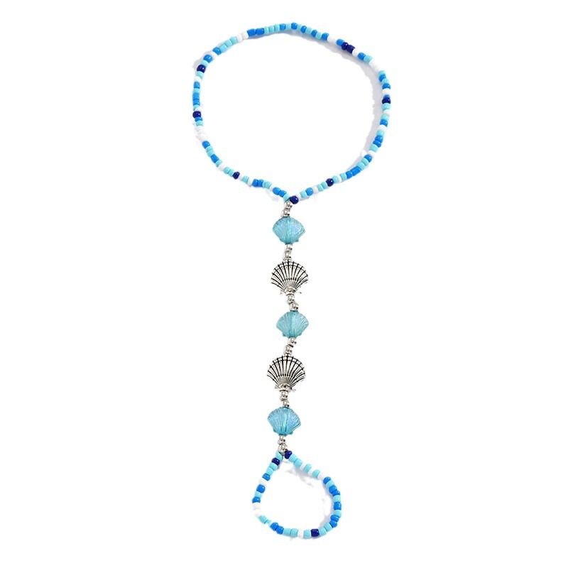 Hot Selling Bohemian Xiaomi Anklet Casual Beach Style Shell Round Bead Jewelry Handmade Beaded Chain_voghion.com