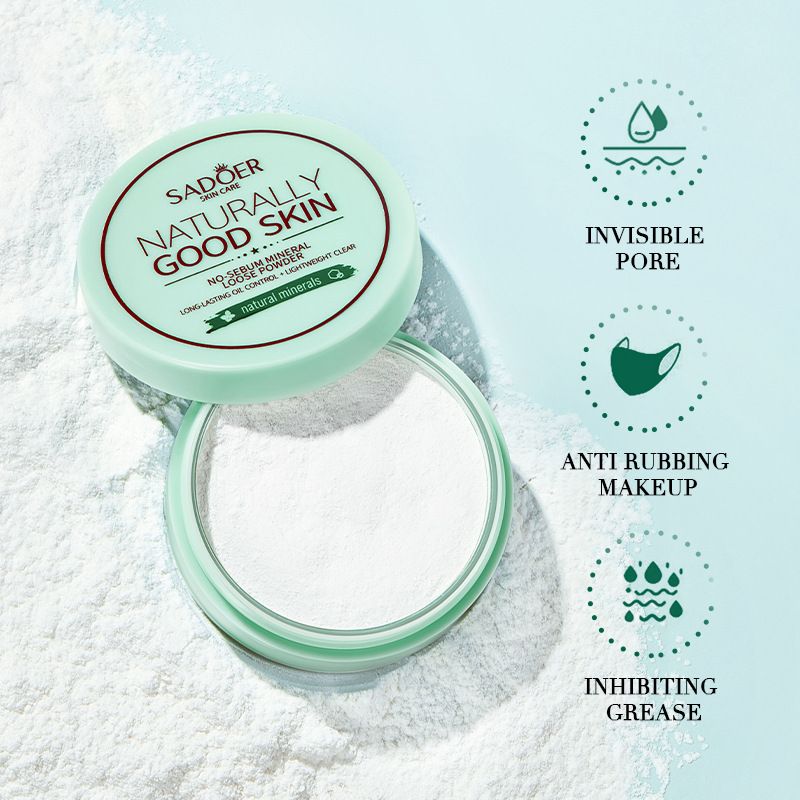 SADOER Mineral 5g Mint Erfrischendes Öl Kontrolle Leichtes Make-up Setting Honigpulver in Englisch_voghion.com