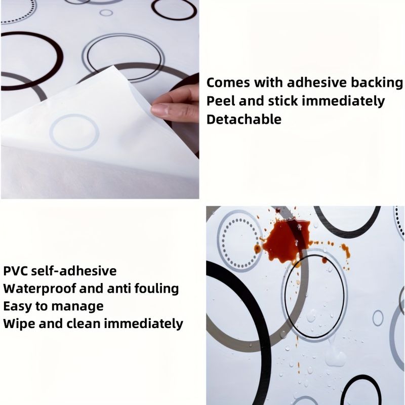 New Black And White Circle Bedroom Living Room Removable Decorative Waterproof Self-adhesive Wallpaper_voghion.com