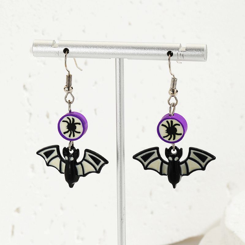 orecchini teschio scuro per donna vendita calda orecchini in lega di diamanti zucca ragno set di orecchini di Halloween_voghion.com