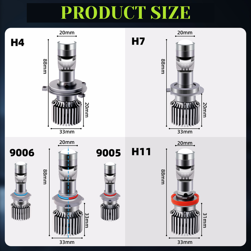 Lenti H7 per auto H10 9005 HB3 9006 HB4 H11 Mini lente d'ingrandimento Lampadina per fari laser H4 Proiettore a LED 120W 12V Lampade per auto_voghion.com