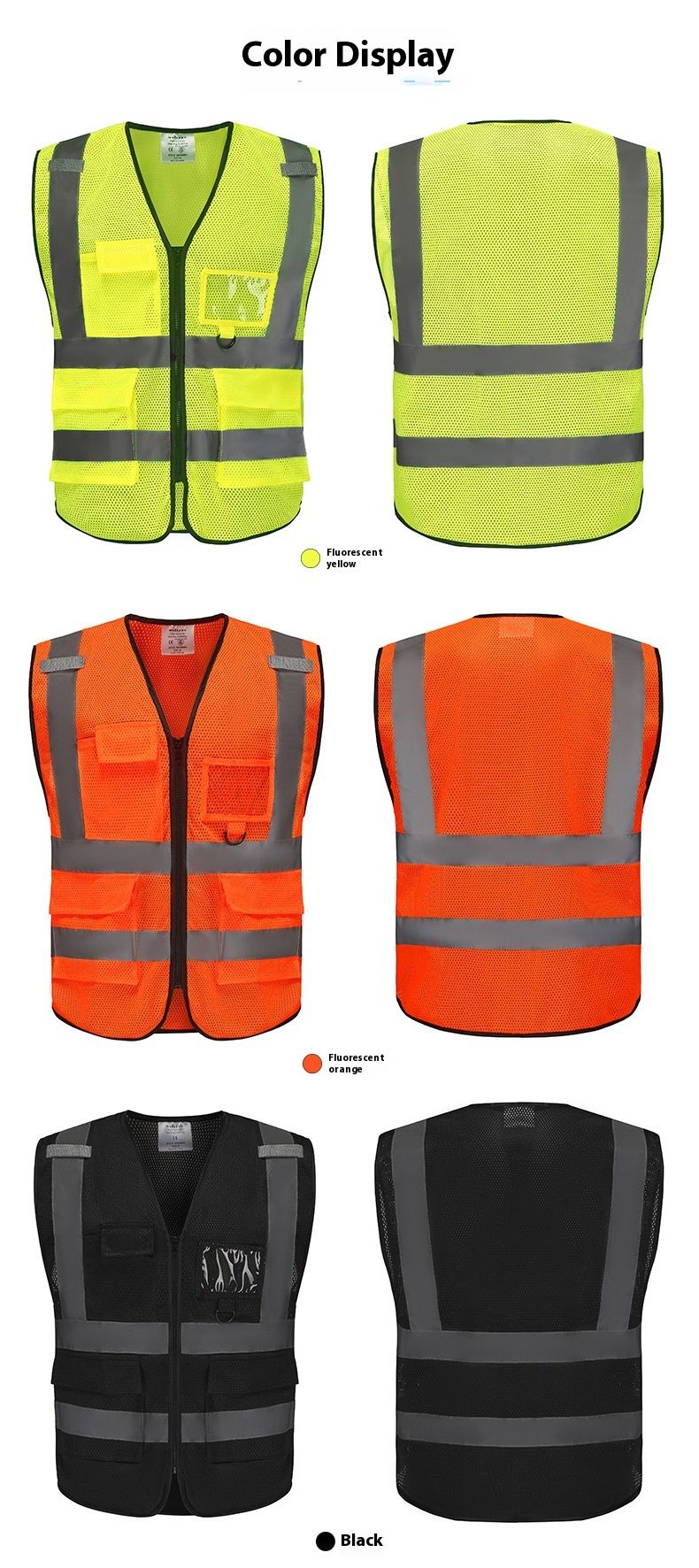 Multi Pocket w magazynie, kamizelka bezpieczeństwa do budowy dróg, kamizelka ostrzegawcza High Brighess do magazynów lotniskowych_voghion.com