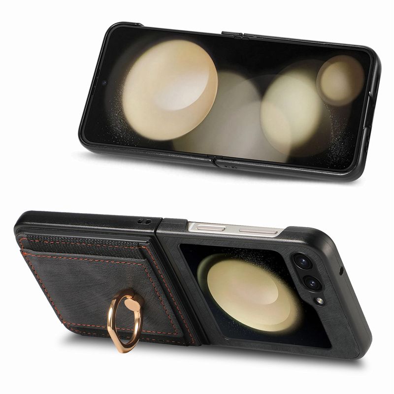 For Samsung Z Flip 6 phone case all-inclusive card ring holder Galaxy zflip5 case_voghion.com
