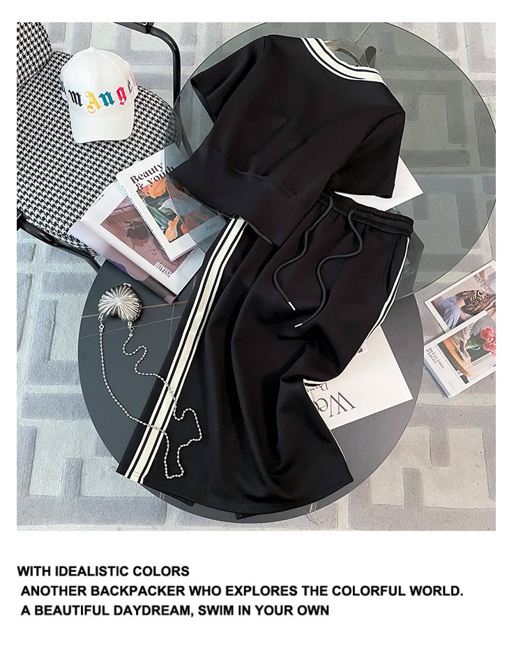 Abito estivo da donna in due pezzi alla moda, alla moda e alla moda, che riduce l'età, in stile profumo piccolo e di fascia alta_voghion.com