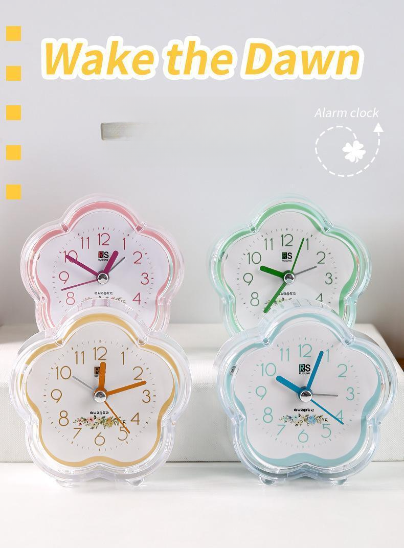 Piccola sveglia RYYD con cartoni animati per studenti, gadget di alta qualità, orologio portatile in plastica per la camera da letto di casa, comodino e scrivania, per studenti._voghion.com