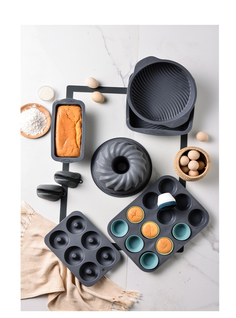 Morandi Color Series Round Set Cake Baking Tart Steamed Egg Baby Food Mold Silicone Muffin Cup_voghion.com