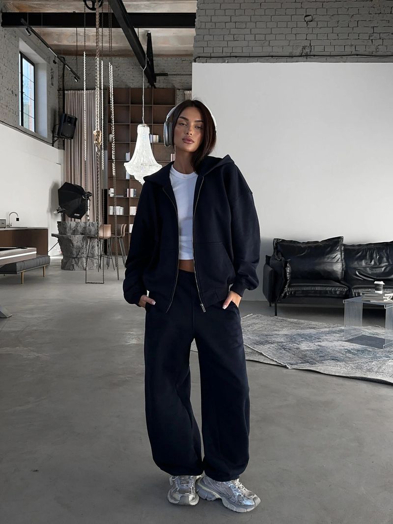 Abbigliamento da donna Urban Streetwear Felpa con cappuccio e pantaloni jogger Set per donna - Completo casual a due pezzi con maniche lunghe in grigio chiaro, rosso vino_voghion.com