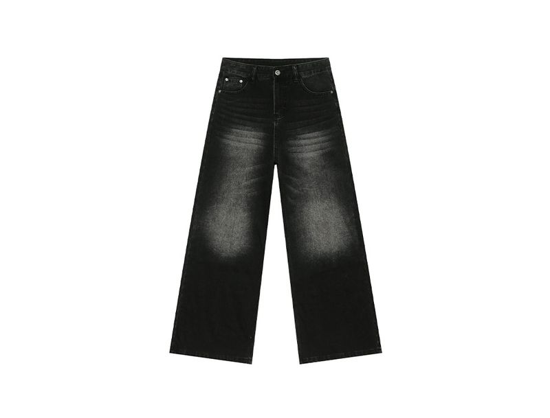 EF JEANS | 2025 Spring New Hong Kong Style Fashion Old Retro Casual Versatile Drape Floor Mopping Jeans_voghion.com