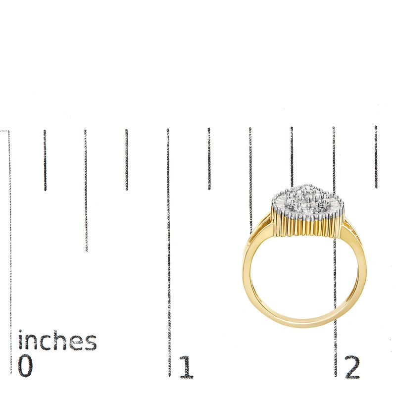 10K Yellow Gold Diamond Cocktail Ring (1/4 Cttw, I-J Color, I3 Clarity)_voghion.com