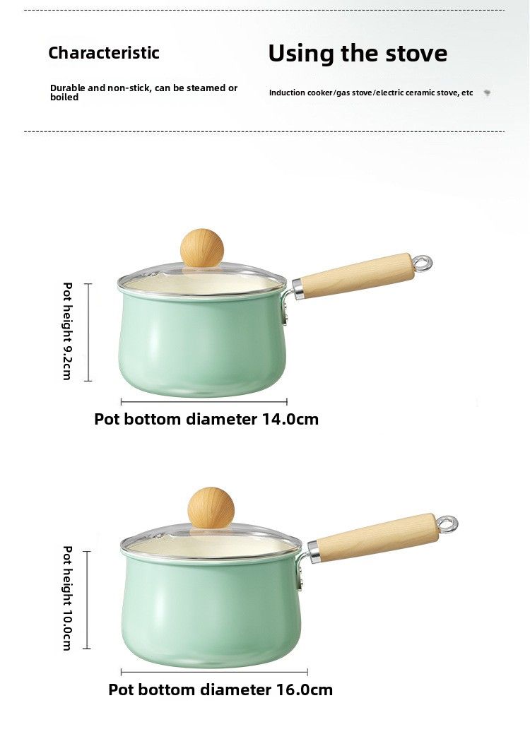 Pentola per zuppa piccola con manico singolo in ceramica blu autunnale, per uso domestico, universale, per alimenti per bambini_voghion.com
