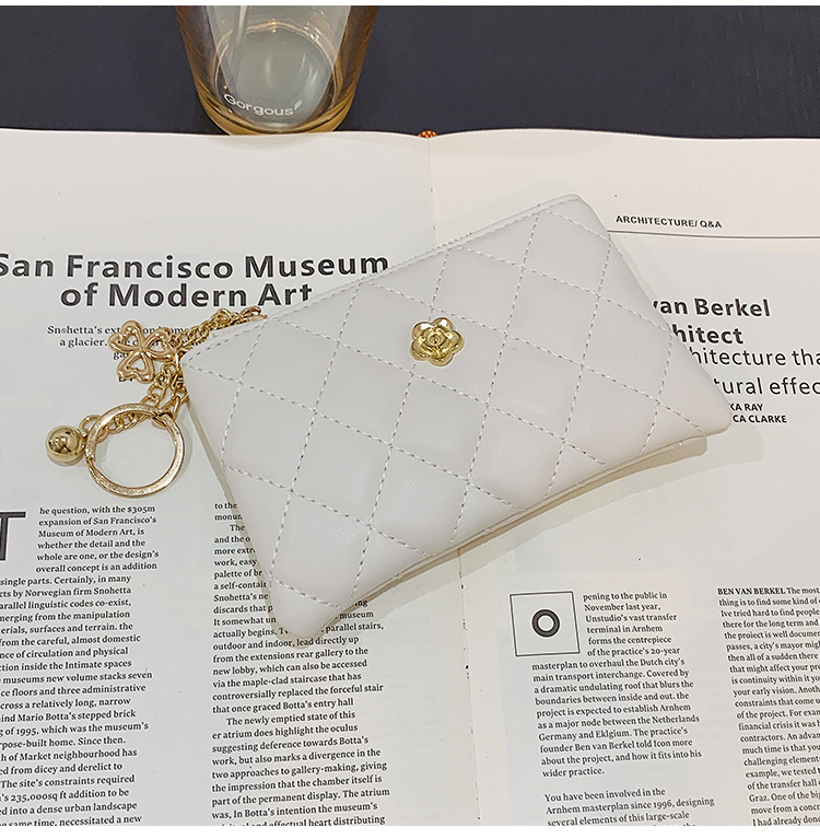 2023 kleine Brieftasche für Damen, kurzer Abschnitt, dünn, neuer Führerschein, Schlüsseltasche, Kartenhalter, Kamelie-Diamant-Reißverschluss, Münztasche_voghion.com