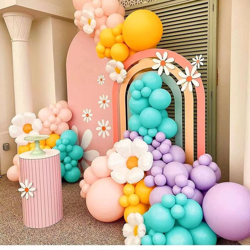 Set di ghirlande di palloncini a forma di margherita, opachi, alla moda, a tema floreale, per feste di compleanno e matrimonio_voghion.com