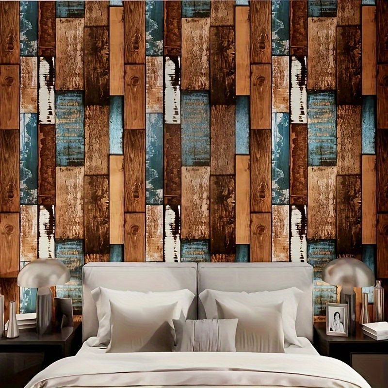 Wood Grain Industrial Style Self-Adhesive Stickers For Old Renovation, Concealing Ugly Parts, Transforming_voghion.com