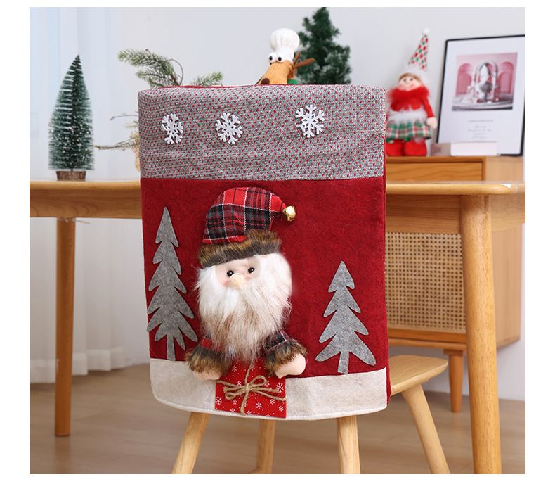 Neue Weihnachtsstuhlabdeckung aus Kunstleder, dreidimensionale Puppenstuhlabdeckung, europäische und amerikanische Tisch- und Stuhlabdeckung, Verkleidungsrequisiten_voghion.com