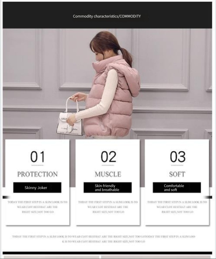 Autumn and winter new model down cotton vest women's Korean version of large-size shawl slim sleeveless cotton vest vest_voghion.com