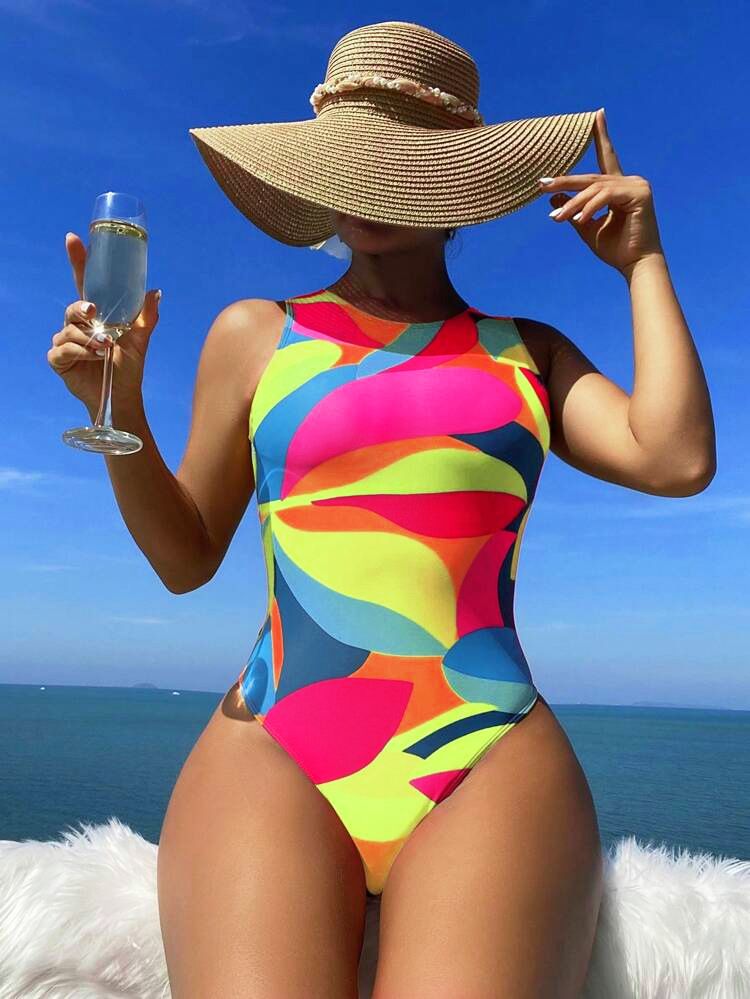 Women’s Clothing new one piece swimsuit digital printing sexy tight backless bikini cross border swimsuit_voghion.com