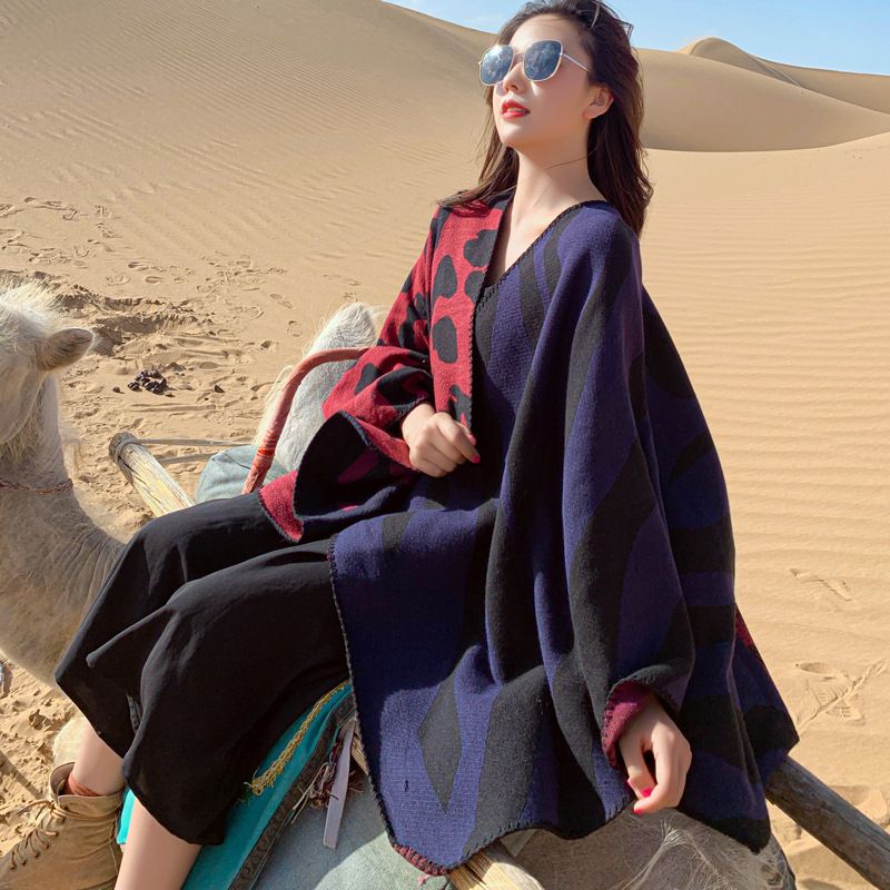 Xizang Qinghai Lake Tourism Photographs Wrapped with a shawl scarf outside the Women's autumn and winter thickened warm_voghion.com