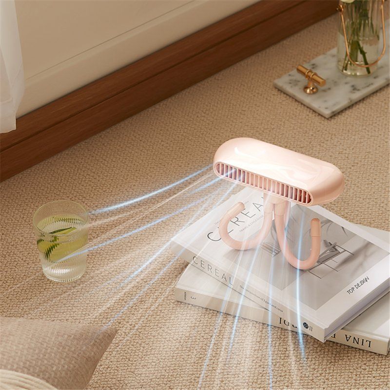 Mini Fan Handheld Portable Baby Stroller Entangle Octopus Fan USB Charging Desktop Fan Pink_voghion.com