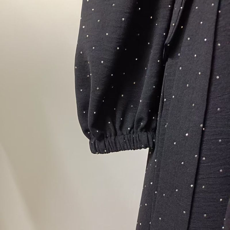 Abito da donna Hot Diamond Robe Middle East Dubai con scollo rotondo e cintura_voghion.com