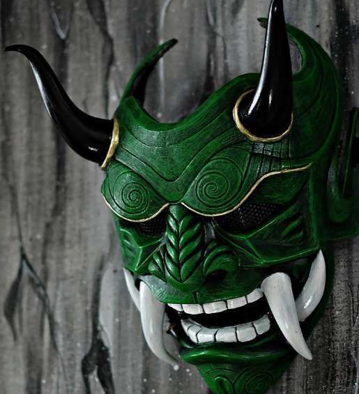 Cosplay Noh dramos dervos raudonojo vaiduoklio veido ilties kaukė Prajna Helovynas_voghion.com