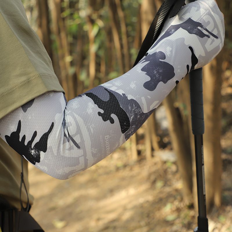 Outdoor UV Face Mask & Neck Gaiter Set - Breathable Ice Silk Arm Sleeves For Hiking Fishing & Sun Protection_voghion.com
