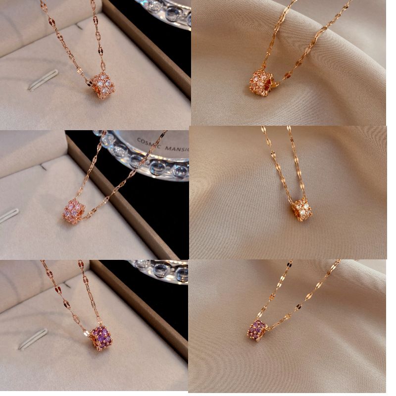 Collier à double rangée de diamants pour femmes, version coréenne, chaîne de collier Sen, pendentif de cou à la mode, bijoux_voghion.com