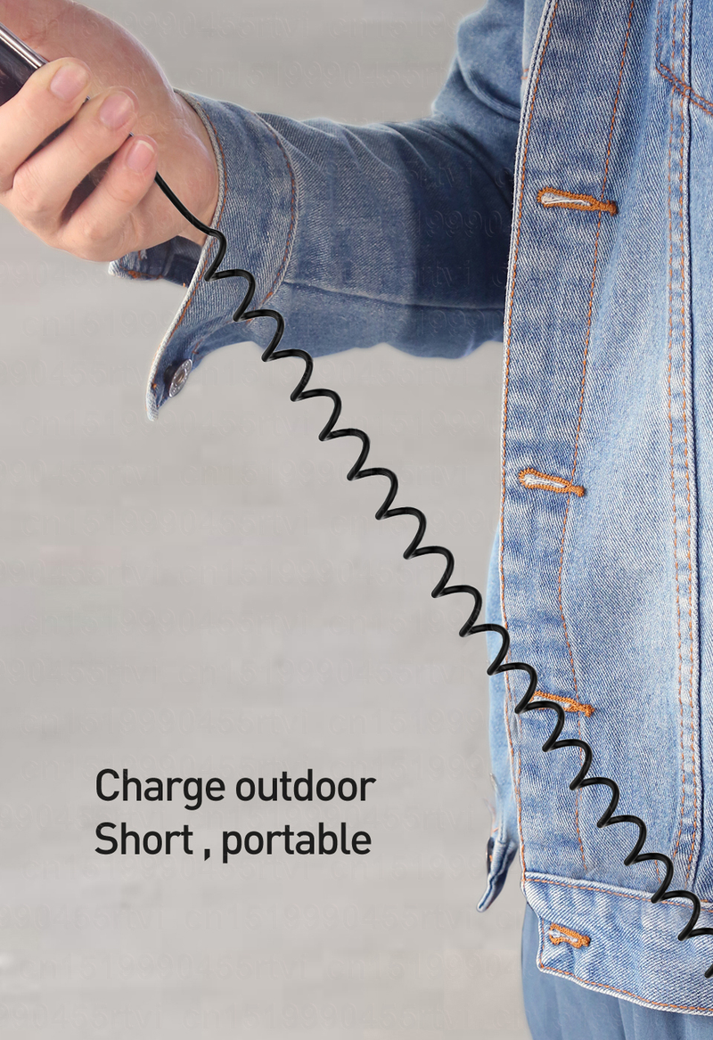 3 5A in 1 Spring Charging USB Cable For Huawei 3in1 2in1 Micro USB Type-C Fast Charger Data Cable Cord For iPh    _voghion.com