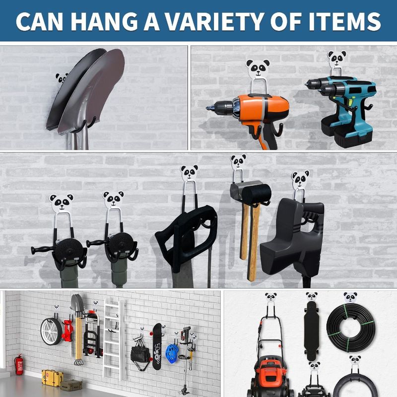Garage Storage Hooks 10 Pieces Heavy Steel Tools Utility J Wall Mount Suitable For Bicycles Chair Ladders And Garden Finishing_voghion.com