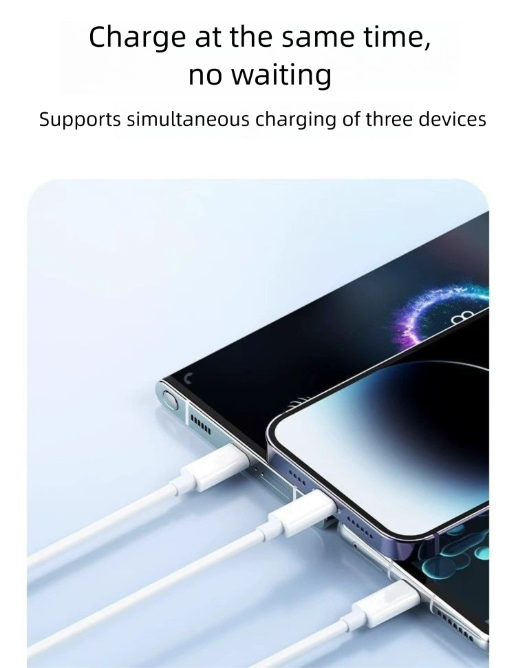 Compatible With Huawei Iphone Xiaomi Phones 3-in-1 100W Super Fast Charging One-to-Three Data Cable Car Charger_voghion.com