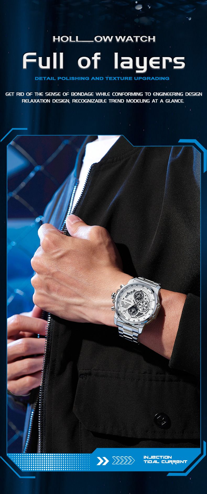 Men's Luxury Large Dial Watch With Waterproof & Luminous Features, Multifunctional Quartz Chronograph For Business & Casual Wear Quartz Watch_voghion.com