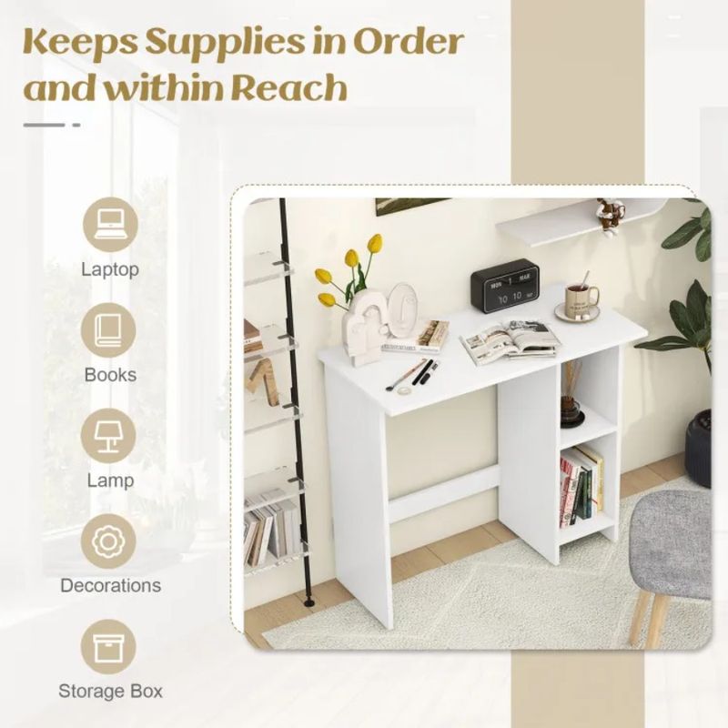 Desk With And Adjustable Storage Shelf Computer Small_voghion.com
