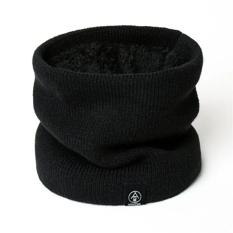 Bufanda de punto de cachemira lisa para mujer, ideal como bufanda de invierno, cálida, de lana y piel, gruesa, unisex, para el cuello._voghion.com