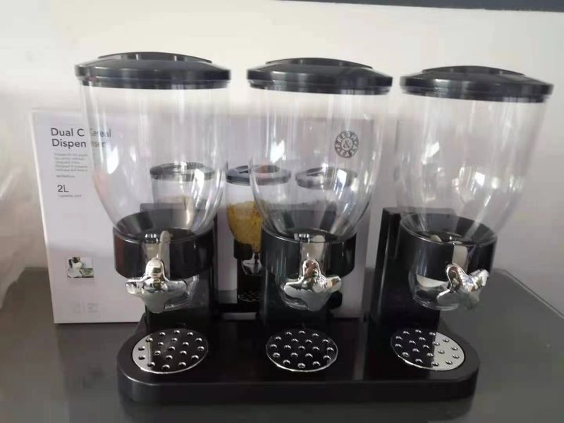 cereal dispemser double head upright plastic wheat machine wheat machine barrel Food Tank TV storage tank_voghion.com