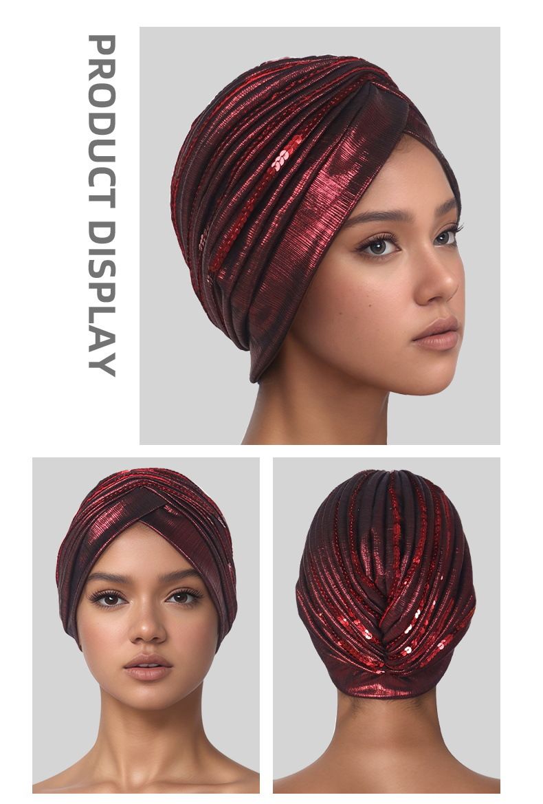 Foulard da donna con perline ricamate - Elegante hijab musulmano con motivi floreali etnici, versatile per tutte le stagioni. Cappello hijab casual a rombi._voghion.com