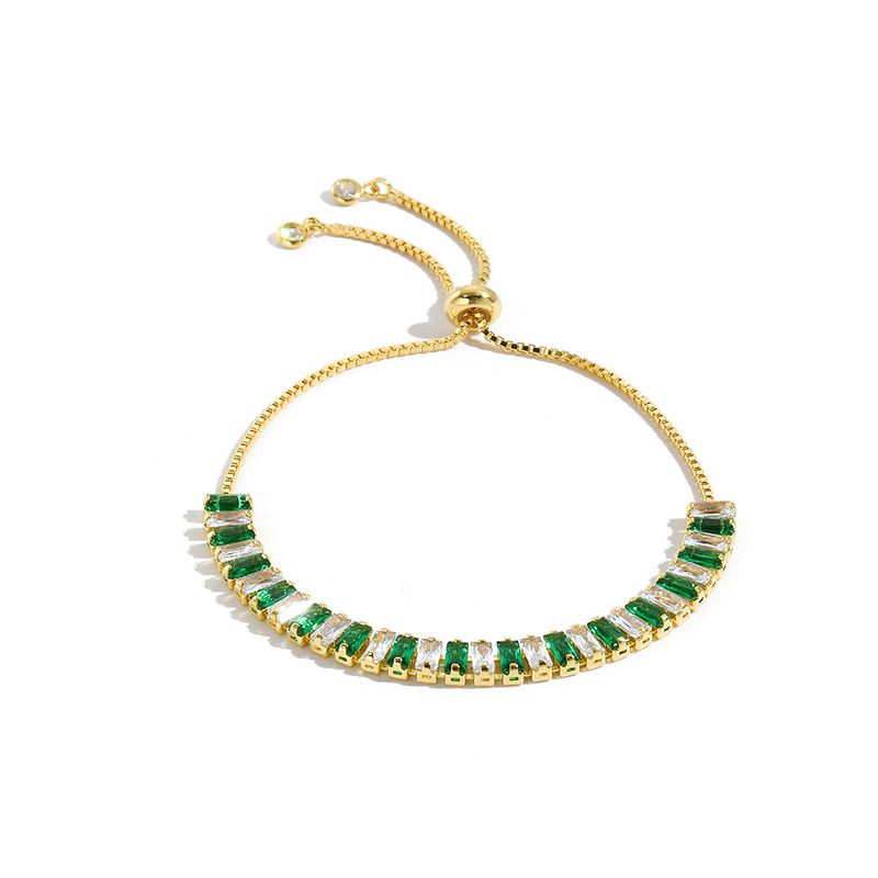 Women's Jewelry Set - Elegant Emerald And White Zircon Geometric Necklace, Bracelet, And Earrings 4-Piece Collection For Everyday Wear Simple_voghion.com