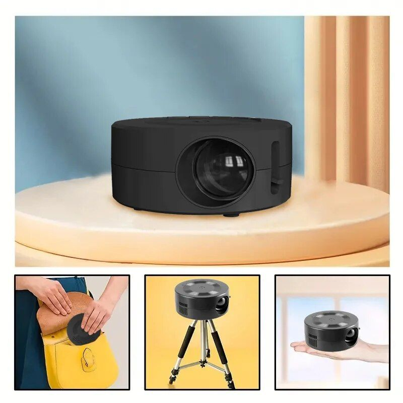 YT200 LED Mobile Video Mini Media Player Kids Gift Cinema Wired Same Screen Home Theater Projector_voghion.com