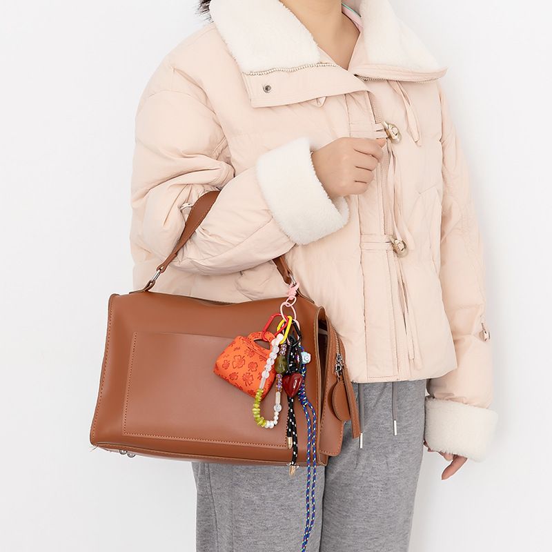 PU Leather Coin Purse Bag Pendant Beaded Crystal Keychain Miu Style Braided Rope Hanging Decoration_voghion.com