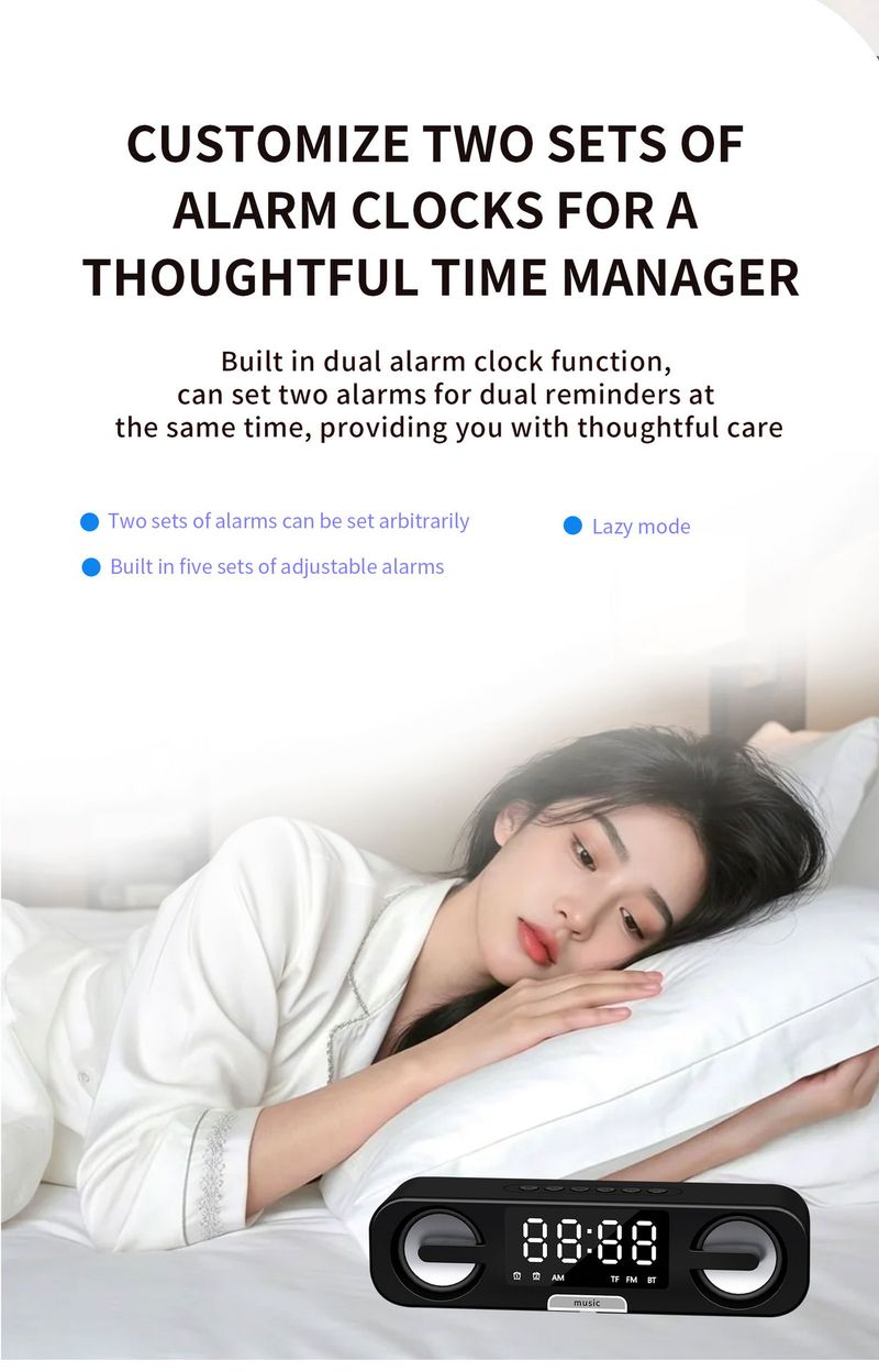 2025 New Bluetooth Audio Home Speaker High Quality Wireless Bluetooth Speaker Alarm Clock_voghion.com