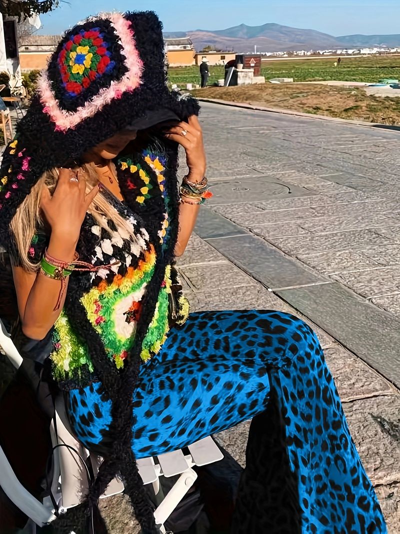 Pantalones acampanados con estampado de leopardo para mujer, cintura alta, adelgazantes, versátiles, leggings elásticos ajustados._voghion.com