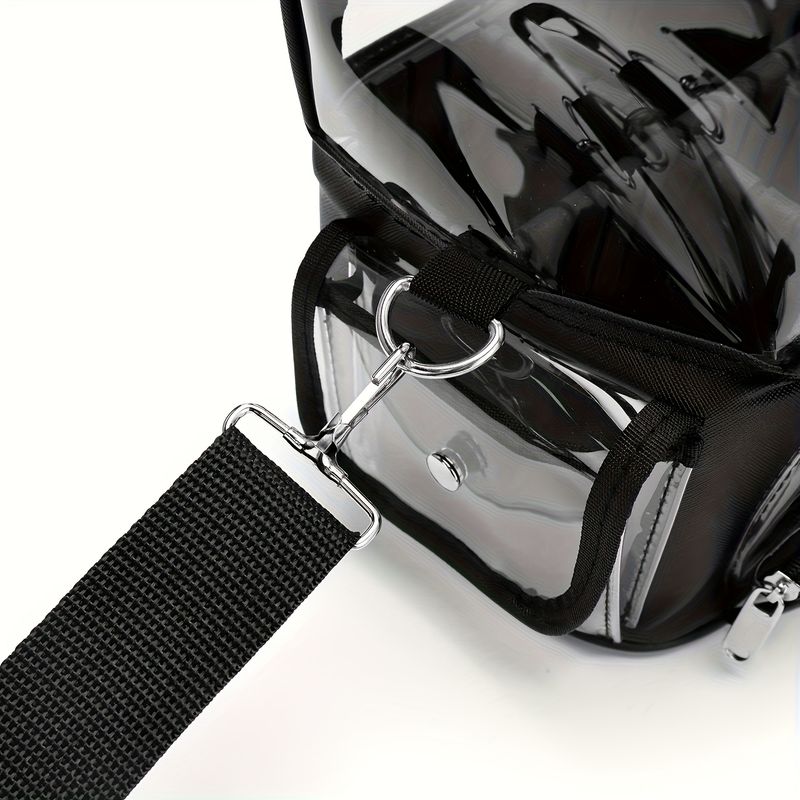 Professional Makeup Artist Crossbody Bag - Large Capacity Multi-Compartment Organizer With Detachable Touch-Up Pouch, Durable Black Portable Cosmetic_voghion.com