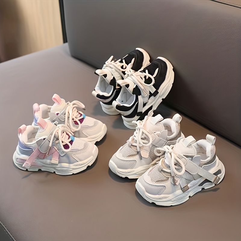 Casual Low Top Mesh Boys, Breathable Lightweight Anti Slip Sneakers For Outdoor Walking Running, All Seasons_voghion.com
