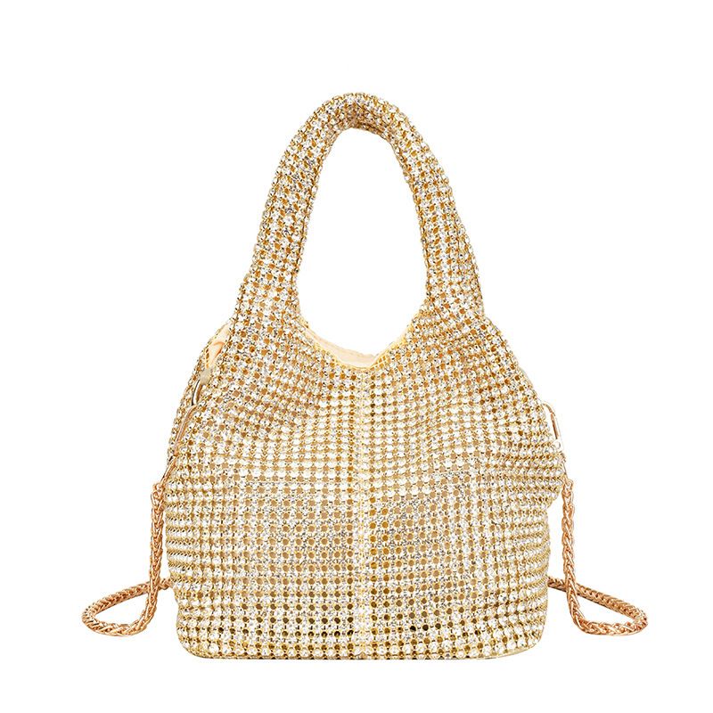 2025 New Fashion Women's With Rhinestones, Handheld Bag, Ins Internet Celebrity Versatile Chain Crossbody Bucket Bag_voghion.com