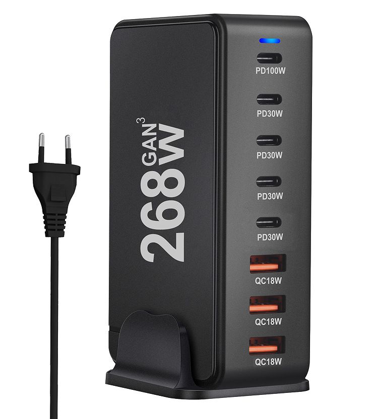 New 240W GaN Multiport Charger 268WPD High Power Charger Multi-function Desktop Charger_voghion.com
