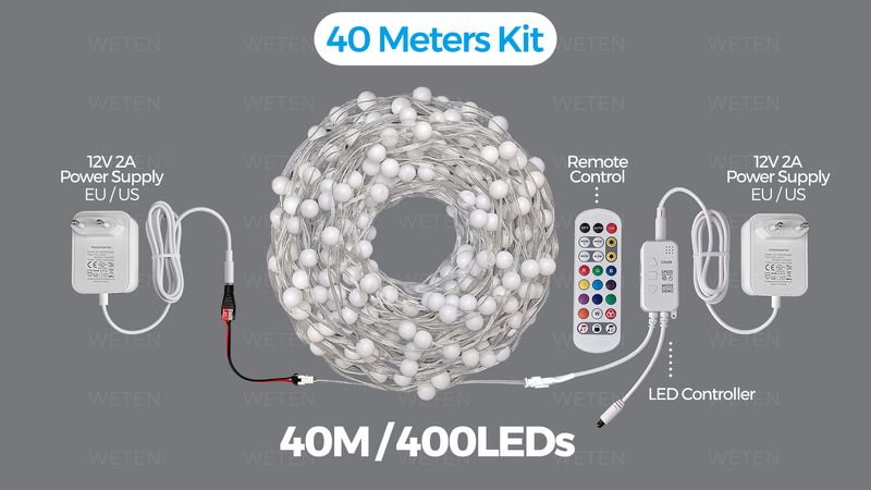 Fita de LED Tuya Wifi RGBIC à prova d'água RGB Lâmpada de decoração ambiente Sincronização musical Aplicativo Smart Life Funciona com Alexa Google Home_voghion.com